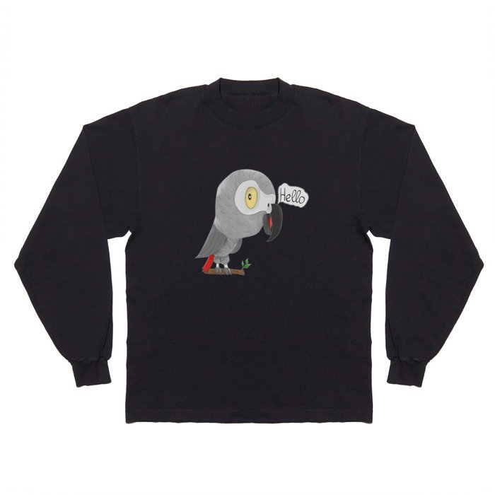 Funny african grey parrot Long Sleeve T Shirt