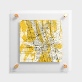 Stockton, USA - Authentic City Map Floating Acrylic Print