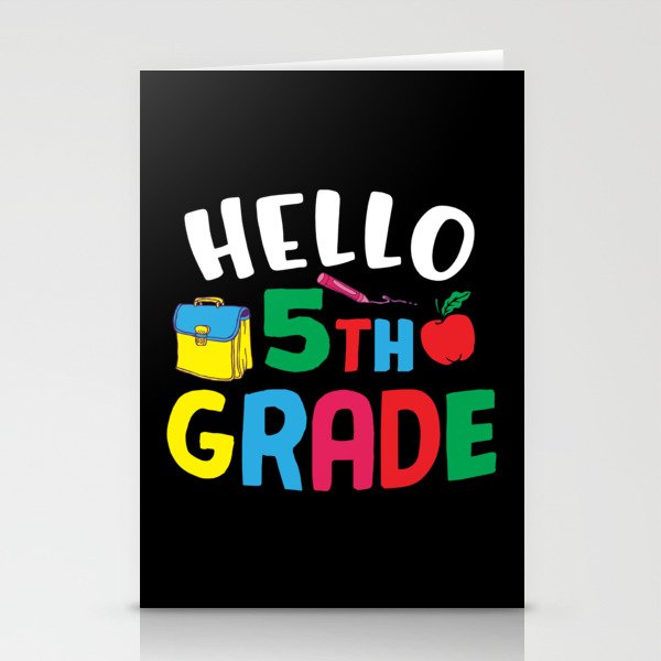 Hello 5th Grade Back To School Stationery Cards