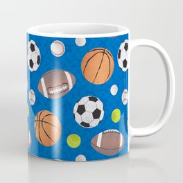 Sports Balls Pattern - Blue  Coffee Mug