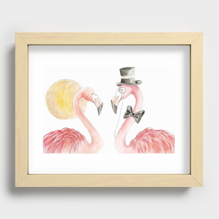 Flamingoes Recessed Framed Print