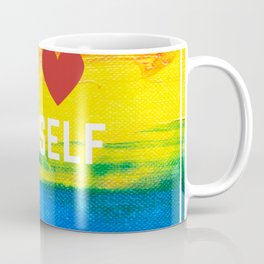 Love Yourself Colourful Background Coffee Mug