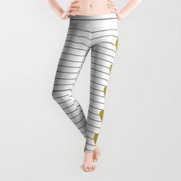 Gold Hearts and Thin Stripes Leggings