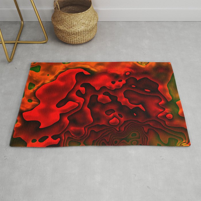 Red Shapes Rug