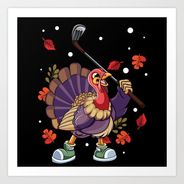 Fall Autumn Turkey Hockey Season Thanksgiving Art Print