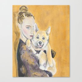 Cara with Dog Canvas Print