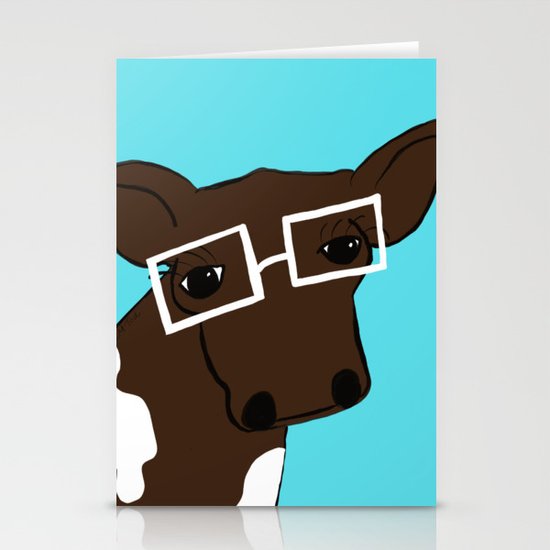 Hipster Cow Stationery Cards
