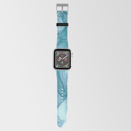 Melted Blue Jeans 41122 Modern Abstract Alcohol Ink Painting by Herzart Apple Watch Band