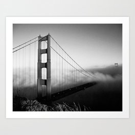 Golden Gate Bridge | Black and White San Francisco Landmark Photography Shot From Marin Headlands Art Print | Amazing Gallery Vibe, Photo, California Us101, Counter Culture Area, Unusual Wall Ideas, Beautiful Adventure, College Dorm Room, Retro Photos Color, Office In Style Idea, Modern Vintage Home 