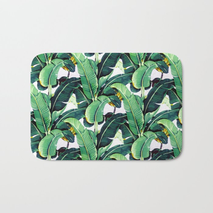 Tropical Banana leaves pattern Bath Mat