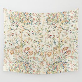William Morris Vintage Melsetter Linen Cream Red Floral Wall Tapestry