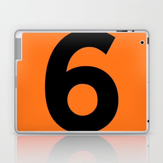 Number 6 (Black & Orange) Laptop & iPad Skin