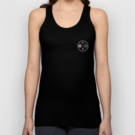 YS Logo - White Outline, Small Chest Unisex Tank Top