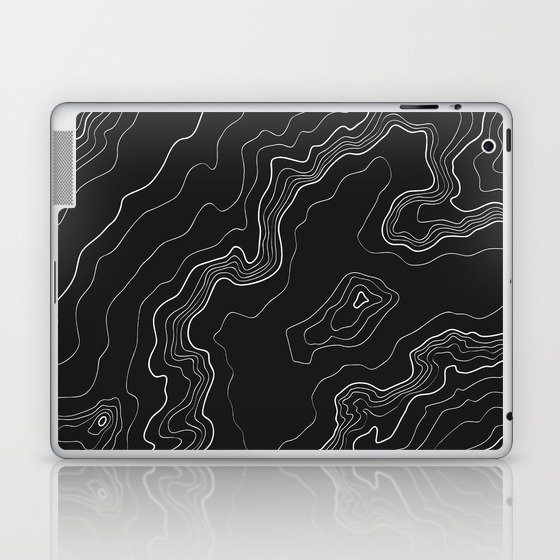 Black & White Topography map Laptop & iPad Skin