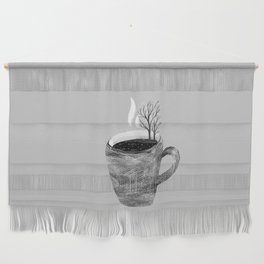 A cup of tea and trees. Winter landscape Wall Hanging