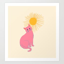 Abstraction_CAT_YOU_ARE_MY_SUNSHINE_LOVE_POP_1220S Art Print