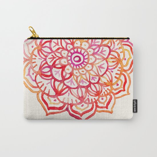 Watercolor Medallion in Sunset Colors Carry-All Pouch