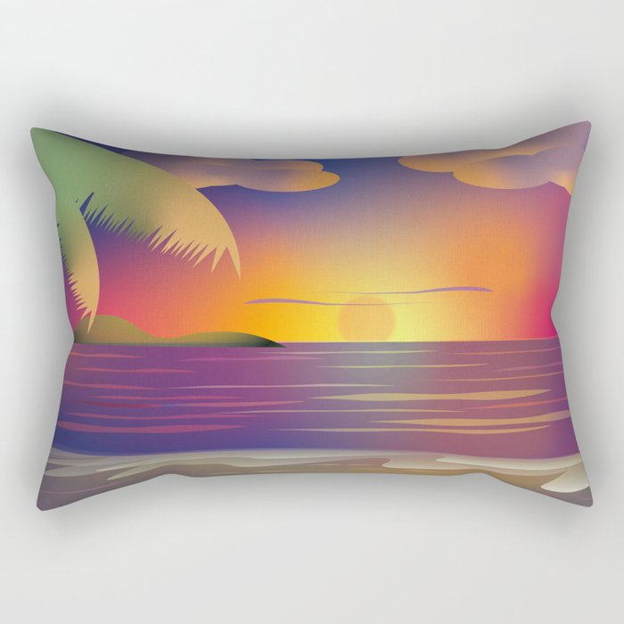 Sunset Beach Rectangular Pillow