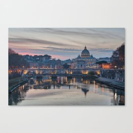 Saint Peter's Basilica at Sunset Canvas Print