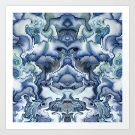 Multifaces Art Print | Digital, Flowerart, Art, Original, Petal, Blue, Abstract, Artistic, Geometry, Funny 