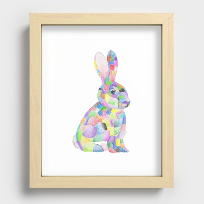 Patchwork Bunny Recessed Framed Print