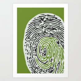 Abstract Fingerprint #6 Green Art Print