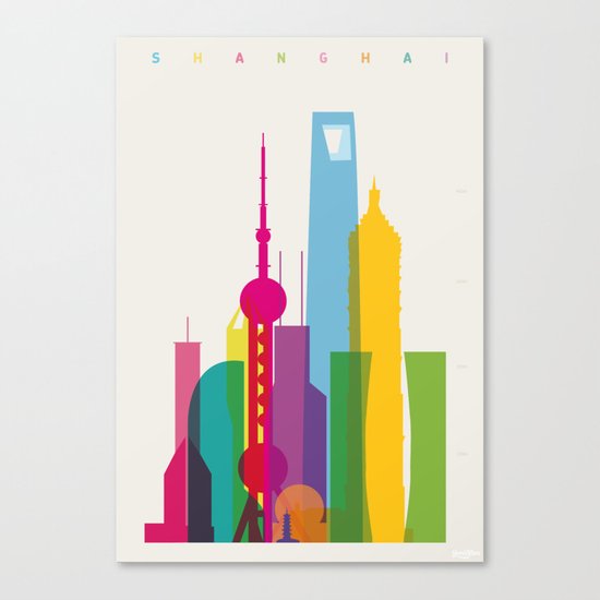 Shapes of Shanghai. Accurate to scale Canvas Print