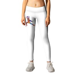 Karate fighter in watercolor Leggings