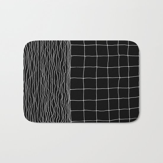Hand Drawn Grid Bath Mat