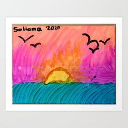 Sunset at Lake Baldwin - 2020 Award Winning Painting by SVO Art Print | Painting, Print, Tempera 