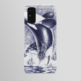 Breaching Orca Killer Whale Watercolor Ancient Blue Android Case