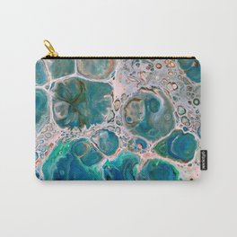 Blue Unique Fluid Pour Acrylic Painting Carry-All Pouch