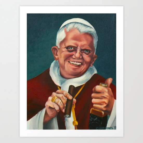 The Smoking Pope Art Print