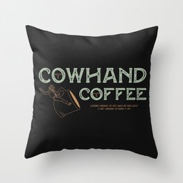 Cowhand Coffee - Vintage Mint & Mauve Throw Pillow