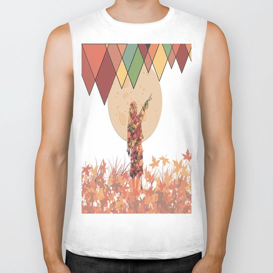 Flower girl and the moon Biker Tank
