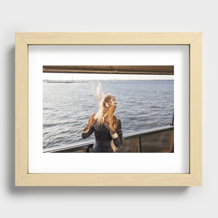 The Ferry, Windy Recessed Framed Print