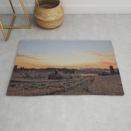Countryside at sunset Rug