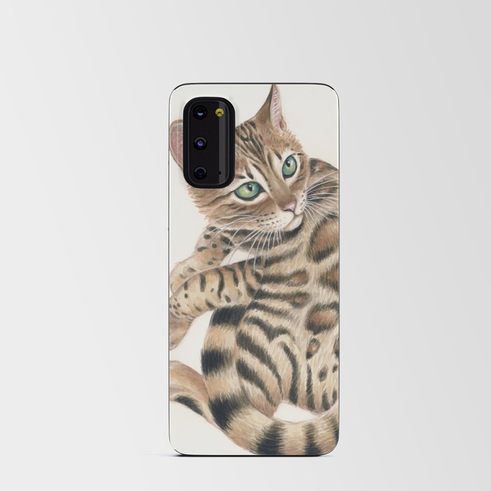 Cute Bengal Cat Kitten Tabby Spotted Pet Watercolor Art Android Card Case