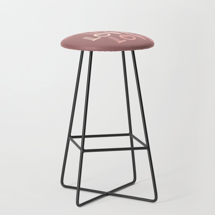 LOVE Dusty Rose & Pink Pastel colors modern abstract illustration  Bar Stool