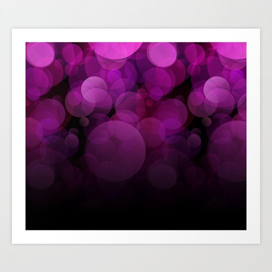 Purple light abstract bokeh background Art Print