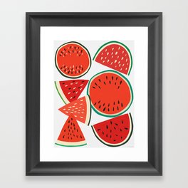 Sliced Watermelon Framed Art Print