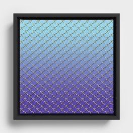 Gold Mermaid Scales Design Pattern Framed Canvas