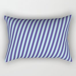 [ Thumbnail: Dark Slate Blue & Powder Blue Colored Lines Pattern Rectangular Pillow ]