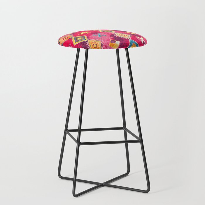 N188 - Lovely Pink Oriental Traditional Boho Moroccan Style Artwork Bar Stool