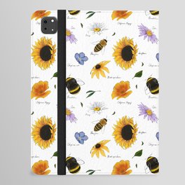 Garden Sketches: Bees and Flowers iPad Folio Case