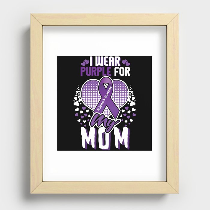 Purple For Mom Alzheimer Alzheimer's Awareness Recessed Framed Print