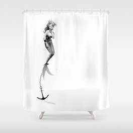 Anchored Mermaid  Shower Curtain