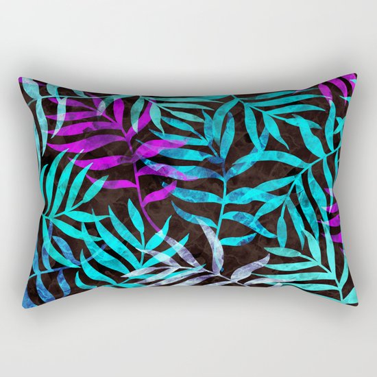Watercolor Tropical Palm Leaves III Rectangular Pillow
