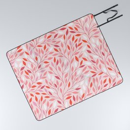 Peachy Pink Leaves Forest Picnic Blanket