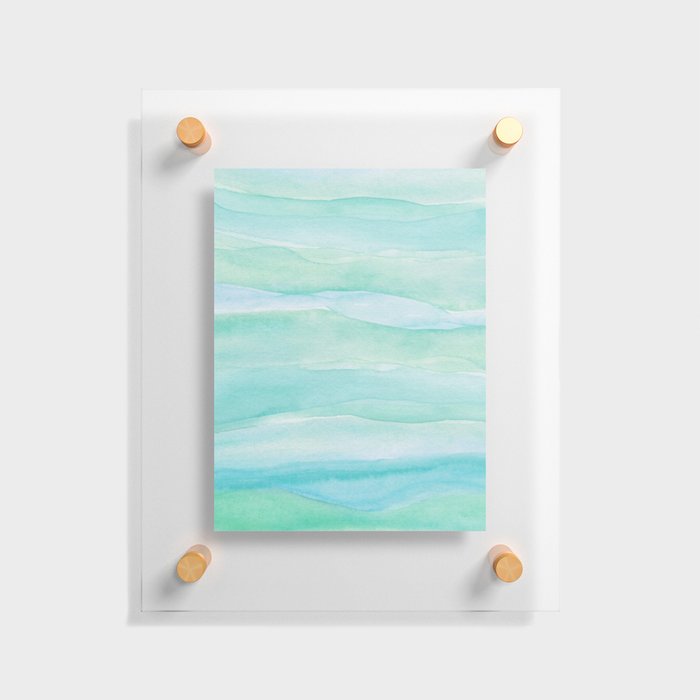 Ocean Layers - Blue Green Watercolor Floating Acrylic Print